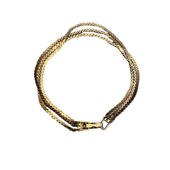 10/$25🦋 Sarah Coventry Triple Strand Serpentine Gold Bracelet - Picture 3 of 16